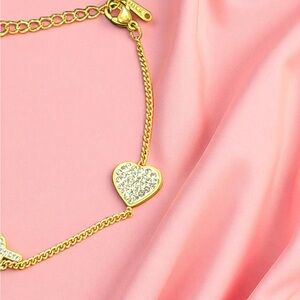 Fine jewelry Stainless steel Heart Charm‎ Bracelet